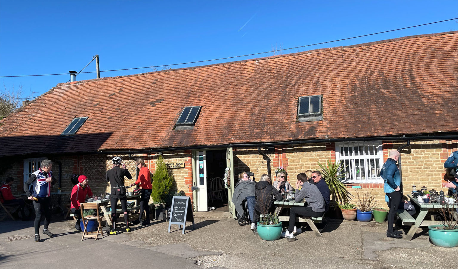 Manor Farm Tea Room Seale Epsom Cycling Club