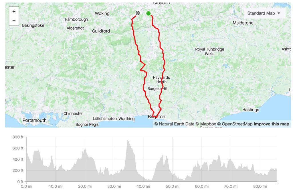 Epsom CC route to Brighton