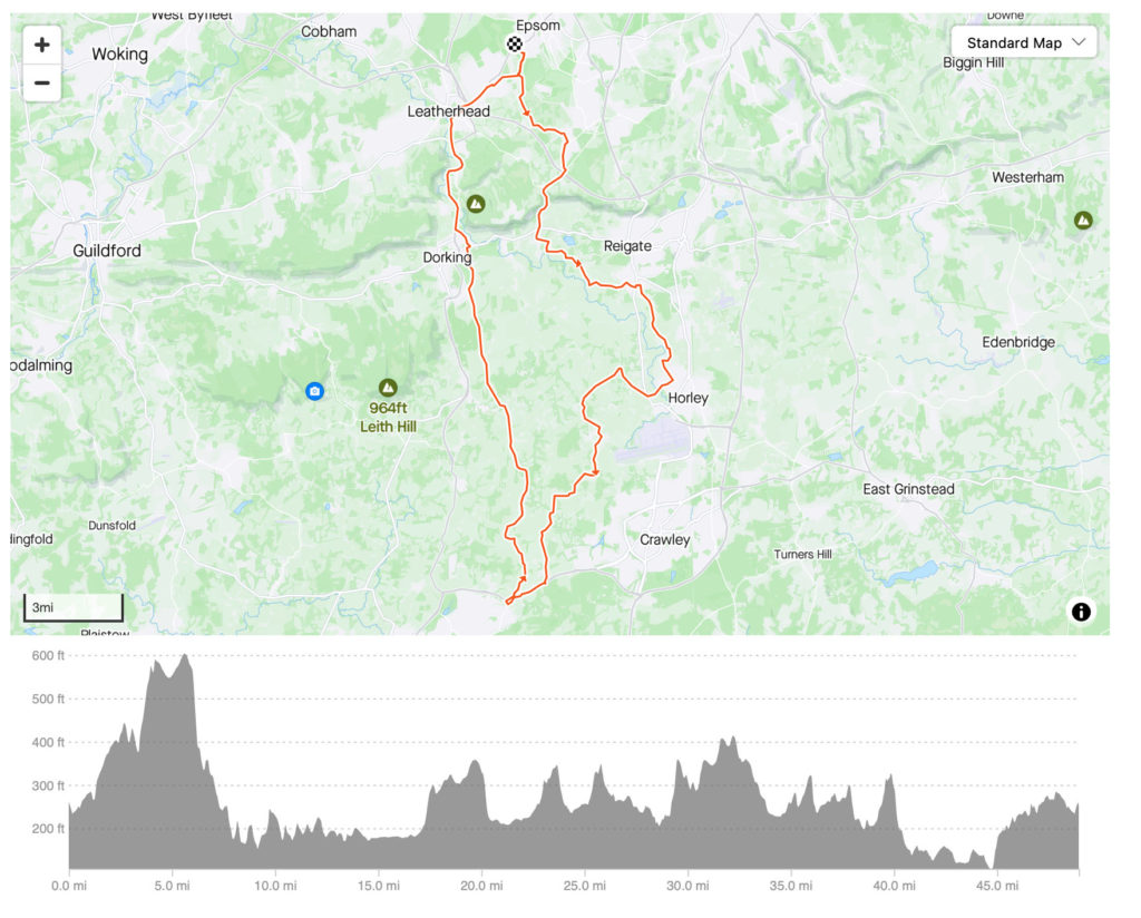 Map of Strawberry Fields route