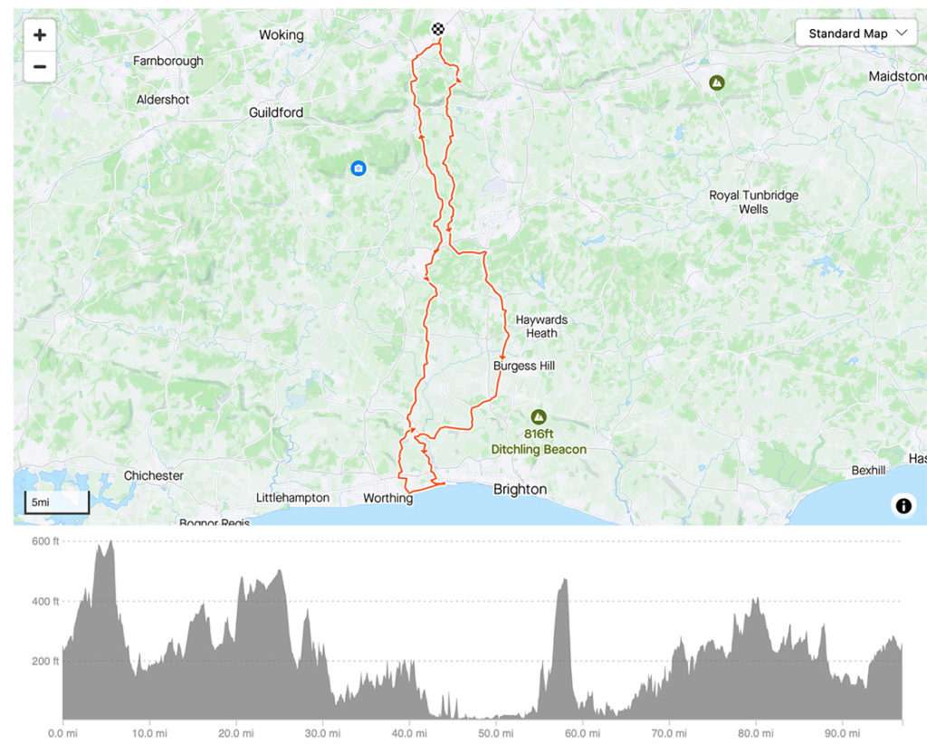 Hilly Shoreham route