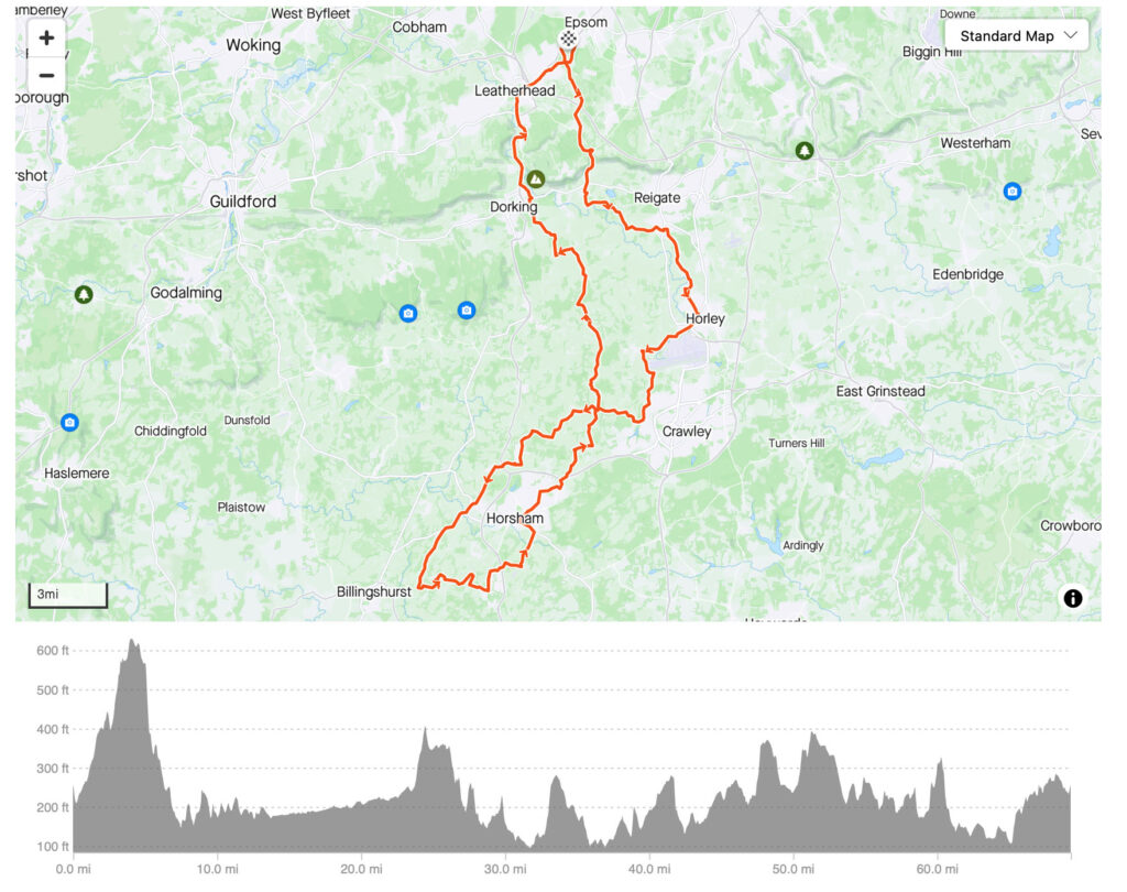 Route to Sumners Ponds
