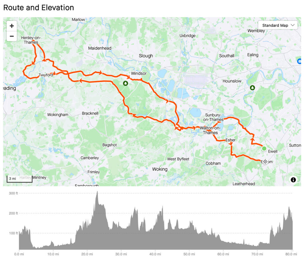 Map of Route 4 to Henley