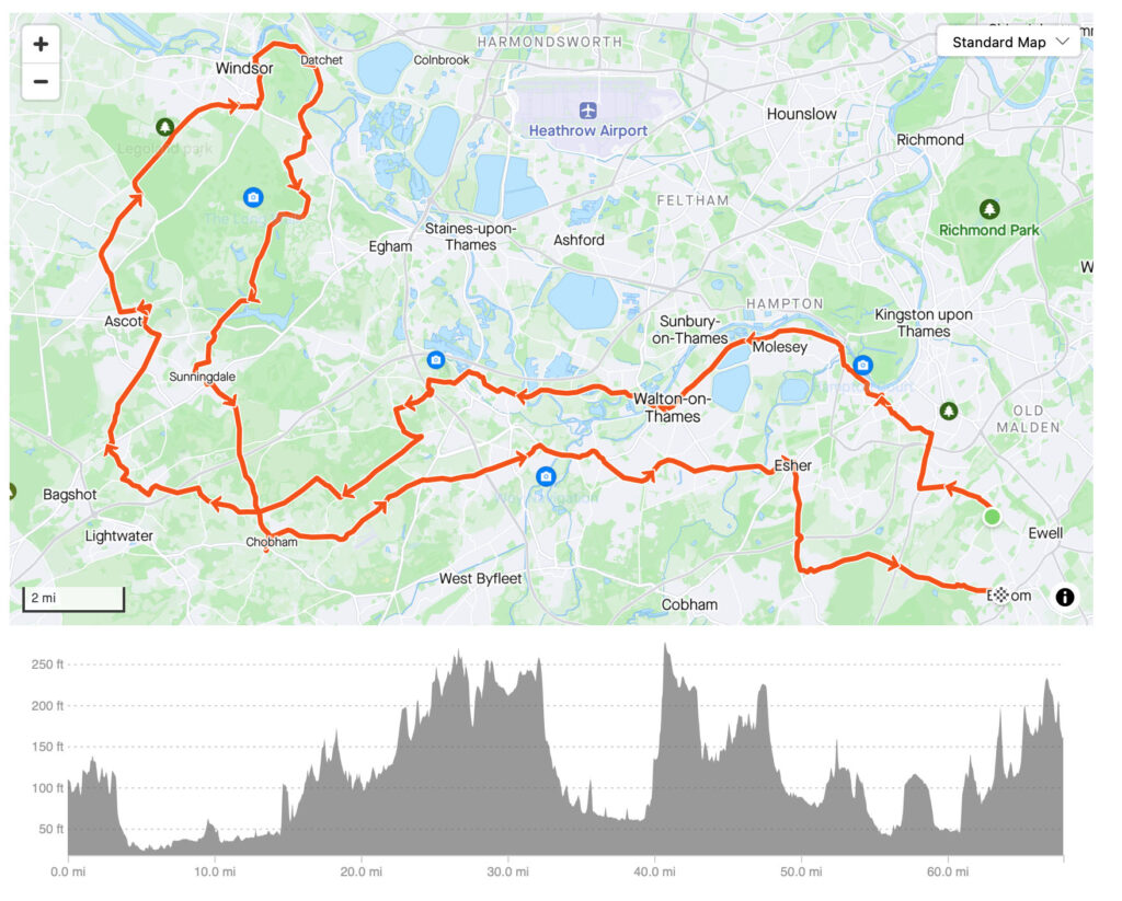 Route for Windsor through the Park