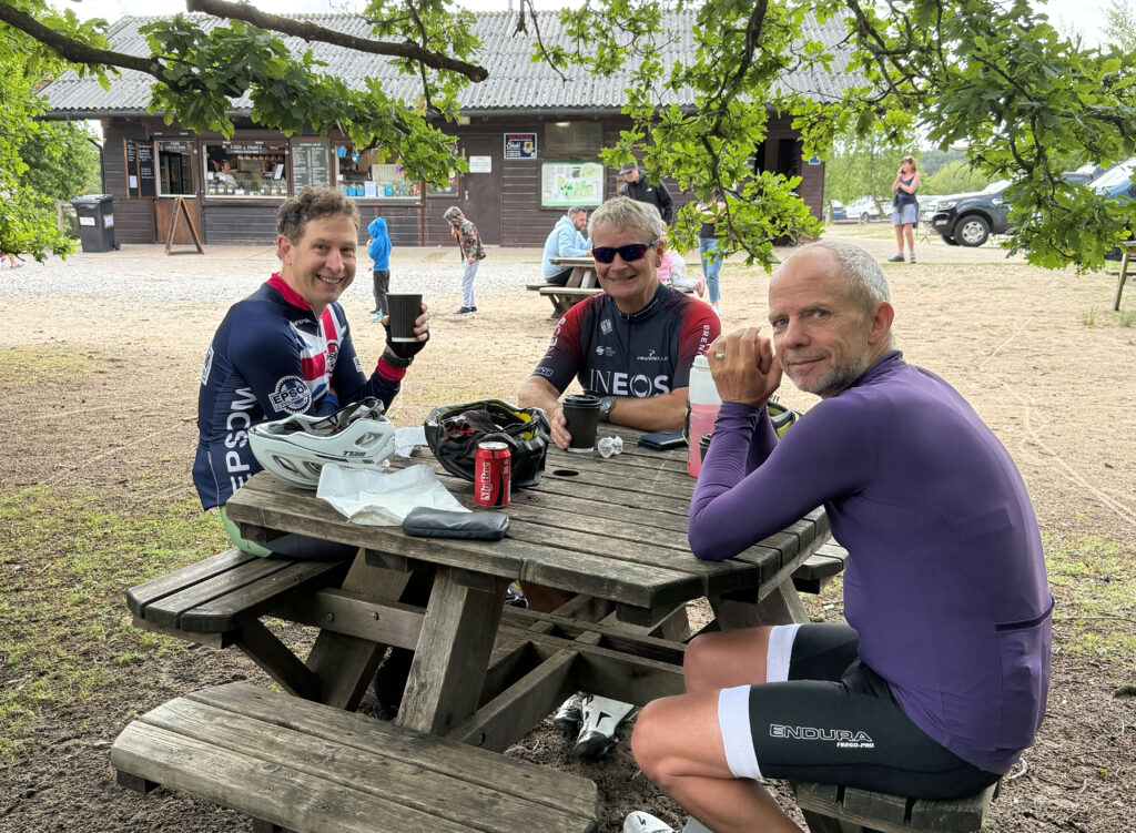 Epsom CC Members at the Frensham Pond Cafe 8 June 2025