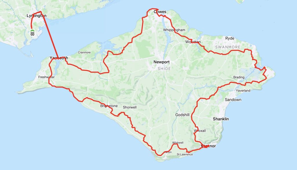 Route around the Isle of Wight