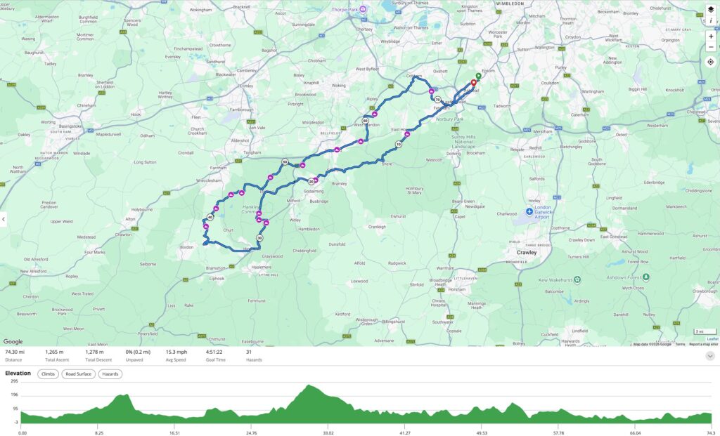 Map of Route2 to Devil's Punchbowl